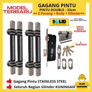 HANDLE KUNCI GAGANG PEGANGAN TARIKAN PINTU RUMAH MINIMALIS SET SOLID BELMONDO 003