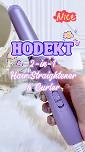 HODEKT 2 in1 Curler Iron And Hair Straightener Professional Curling Stick MultiFunction Styler Stick