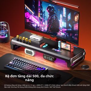 SENXUN | Đế Đỡ Laptop USB Hub Sạc Không Dây RGB Chân Kim Loại