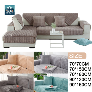 1/2/3/4 Seats Velvet Sofa Cushion Flannel Sofa Slips Universal Sofa Covers Thicken Plush Soft Sofa Armrest Back Towel