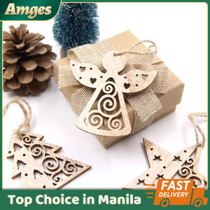 12 Pcs/Set Creative Christmas Wooden Chip Christmas Decor Pendants Ornaments Xmas Tree Christmas Gift