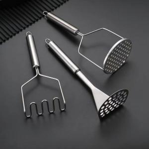 Stainless Steel Potato Masher Kitchen Tool for Mashing Sweet Potato Fillings Multi Functional Food Grinder Handheld Mud Crusher