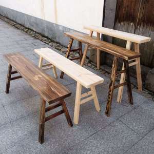 Rustic Long Wooden Bench Slipper Change Bench Hot Pot Bench Practice Bench Barbecue Bench Home Use Bench Simplicity Modern Style