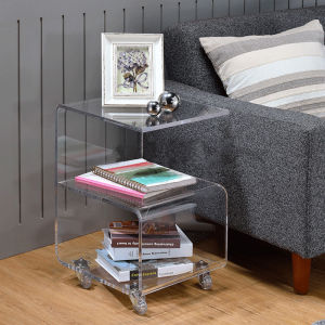 Transparent Corner Table Acrylic Side Table Removable Bedside Table Scandinavian Fashion Tea Weagon Ins Trolley Storage Rack