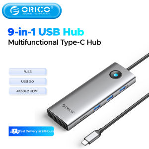 Bộ chuyển đổi ORICO 9 trong 1 chỉ Hub USB Trạm nối Loại C sang Bộ chuyển đổi HDMI 4 k60hz USB tương thích 3.0 RJ45 pd100w sạc cho MacBook Pro Phụ Kiện máy tính xách tay