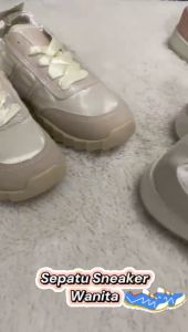 Sepatu Wanita Desain Modern & Kualitas Tinggi: Sepatu Sneakers Wanita Import WGL11 Sepatu Import Wanita Kanvas Combi Kulit Sneakers Kanvas Wanita Import Kekinian