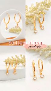 AT 173 - Anting xuping anting klip dewasa Bulat Polos Cantik Perhiasan Lapis emas gold - Cute