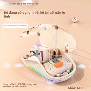 Chuột Không Dây Bluetooth Trong Suốt Ba Chế Độ Quang Điện Tử Dành Cho Máy Tính Bảng & Máy Tính Xách Tay Sạc Lại Được 1600 DPI Với Giao Diện USB
