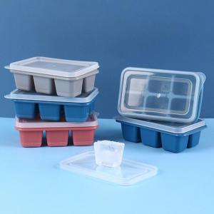 Safe Silicone Ice Cube Molds With Lid 6 Grids Square Ice Molds Reusable Whiskey I ce Cube Molds DIY Homemade Barware