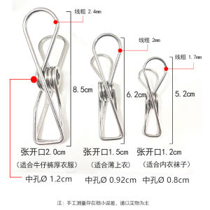 304 Solid Stainless Steel Little Clip Clothes Clip Strong Clothes Pin Clothes Hanger Trouser Press Clothes Pin Windproof Clip