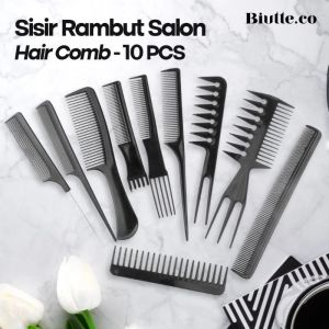 Sisir Rambut Salon Profesional 1 Set 10 Pcs Anti Static Hair Combs Sisir Rambut Lengkap Murah