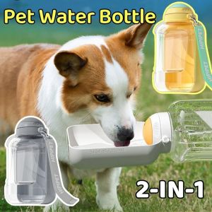 2 in 1 Pets Drinking Bottle Large Capacity Dog Travel Accompanying Cup Portable  Pet Feeder
