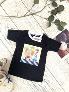 BAJU KAOS ANAK HITAM GAJAH LAKI PEREMPUAN USIA 1-5 TAHUN
