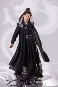 Yunshu Ji [10 FOUR SEAS] Original Han Dynasty Spring and Summer Ancient Costume Improved Martial Arts Cross Collar Suit Embroider Couple Two Colors