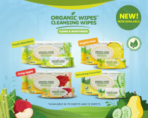 Organic Wipes Cleansing Wipes Crisp Apple 12s pack of 6