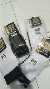 Kaos Kaki Sekolah Putih Hitam SD SMP SMA Bahan Poliester Premium
