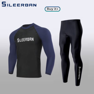 Korean Diving Suit Mens Plus Size Surf Dive Skin Separates Sun Protection Long Sleeve Trousers Quick-Drying Snorkeling Swimsuit Suit