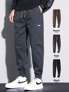 ROMON | Loose Trousers Mens Workwear Spring Autumn New Style Trendy Brand Elastic Waist Casual Long Pants Youthful Vitality Style