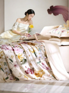 FUANNA (富安娜) | Bộ Đồ Chăn Ga Gối Bốn Món Cotton Sợi Dài Cao Cấp