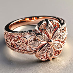 Huitan Gorgeous Women Ring Aesthetic Flower Engraved Design Trendy Accessories for Party Wedding Charming Chic Jewelry Lady Gift