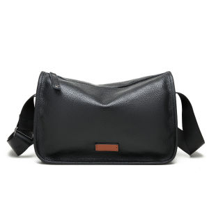 Feger | Mens Top Layer Cowhide Leather Single Shoulder Bag Casual Commuter Backpack Business Crossbody Bag Fashionable Soft Leather