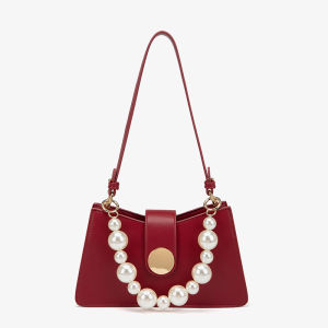 Red Wedding Bride Single Shoulder Bag 2025 New Small Underarm Bag Crossbody Wedding Bag PU Leather Magnetic Buckle Clutch Bag
