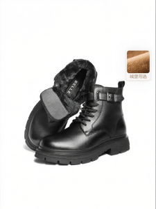 Belle | Genuine Leather Mens Winter Height-Increasing Boots Warm Lining