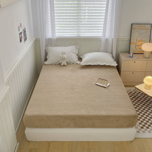 Warm Insulated Simple Plush Velvet Bed Fitted Sheet