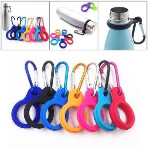 1/2Pcs Sports Kettle Buckle Outdoor Carabiner Water Bottle Holder Rubber Buckles Hook Camping Hiking Tool