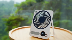 MeeGoo Desk Fan Foldable Wall Mounted Multi Functional Fan With Small Night Light Bluetooth Speaker