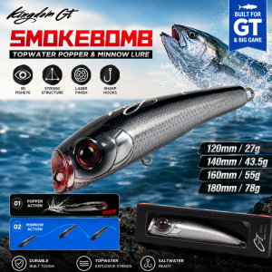 Kingdom | Kingdom Topwater Popper Fishing Lure 27g 43.5g 55g 78g Saltwater Artificial Bait Hard Wobblers For Sea Tuna GT Fishing Lure