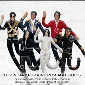 Beast Kingdom | Michael Jackson Plush Doll With Wire Frame Poseable Figure Movable Joints Abstract Toy Fan Collectible Gift Home Decoration