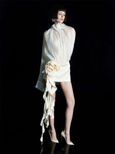 French Style Elegant See-Through Lace Blouse and Pencil Skirt Set