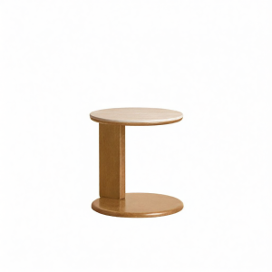 WEISHA | Antique Design Round Solid Wood Tea Table with Marble Top