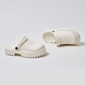 รองเท้าแตะส้นสูงกลางแจ้งสำหรับผู้หญิงในช่วงฤดูร้อน รองเท้าแตะแบบสวมหัว EVA กันลื่น ส้นหนา รองเท้าแตะแบบสวมหัวสำหรับใส่ในบ้าน