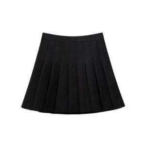 🦋 VEVE Korean Women High Waist Skirt Slim Pleated Skirt