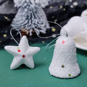 On Sale: 6Pcs White Star Bell Christmas Tree Ornaments Hanging Xmas Tree Pendants Party Home Decor 2025 New Year