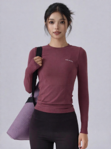 FITNESSGIRL | Round Collar New Fit Long Sleeve Slimming Quick-drying Sportswear