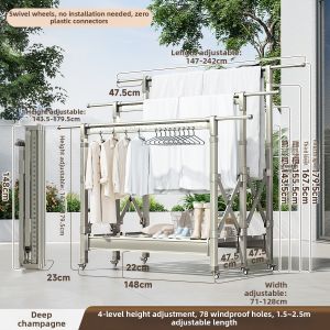 MINGZHI | Wind-Resistant Outdoor Drying Rack