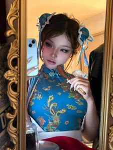 New Chinese Style Cheongsam Dress Halloween Christmas Cosplay Uniform Soft Girl Maid Skirt Short Cheongsam Daily Wear