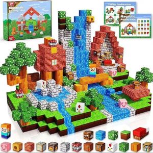 Nordic Village-Themed Puzzle for Boys and Girls Aged 3-6 Childrens Educational Magnetic Building Blocks Toy