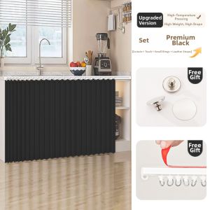 HUAJIANYU | Dustproof Waterproof Grease-resistant Drilling-free Kitchen Cabinet Curtain