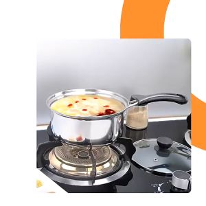 Panci Susu Milk Pot Steamer NAGAKO Tutup Kaca 20cm Stainless Serbaguna