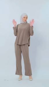 One Set Michelle Jersey Daily Setelan Celana Cutbray One Set Wanita