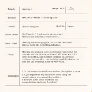 Gentle Cleansing Milk 5 Vitamin C Fresh Gentle Deep Cleansing Oil Control Mite Removal Moisturizing Whiten Facial Cleanser