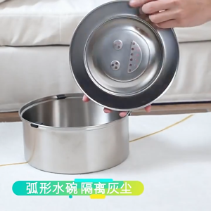 1L/3L Dog Water Bowl Stainless Steel Slow Feeder Spill Proof Large Capacity Pet Water Dispenser