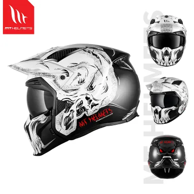 MT Helmets | Men and Women Four Season Rally Offroad Full Face Vintage Helmet