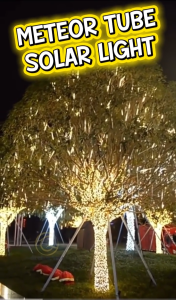 SOLAR 50CM Tube Meteor Running Light Christmas Light CNY deepavali Raya Decoration light LED Outdoor Waterproof Lampu Lip Lap Raindrop light