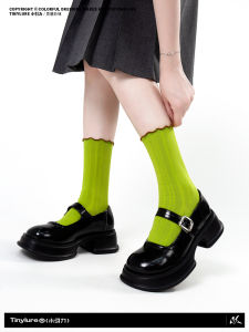 Hand Knitted Lace Socks Womens Mid-Calf Breathable Design Green Color No-Cuff Comfortable Cotton Blend Anti-Odor All Seasons