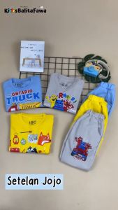 Setelan Jojo Size 1-8 Tahun / Baju Tidur Premium Bahan Tebal Lengan Panjang Anak Laki Cewek